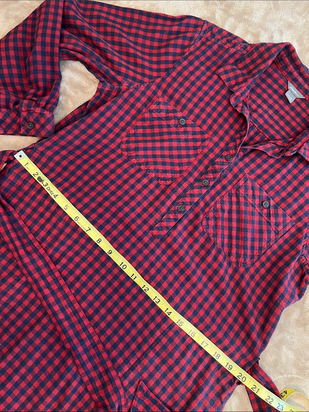 Eddie Bauer Women’s Fremont Flannel Wine Colored Shirt Dress in Sz. Medium - Picture 7 of 11